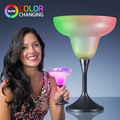 Blank 10 Oz. LED Margarita Glass w/ Classy Black Base